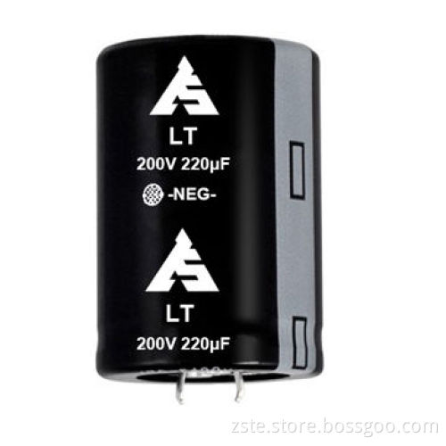 Snap-in e-cap/aluminum electrolytic capacitor, super long life, high ripple current